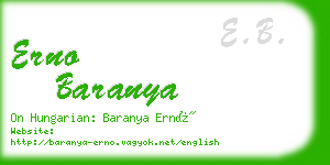 erno baranya business card